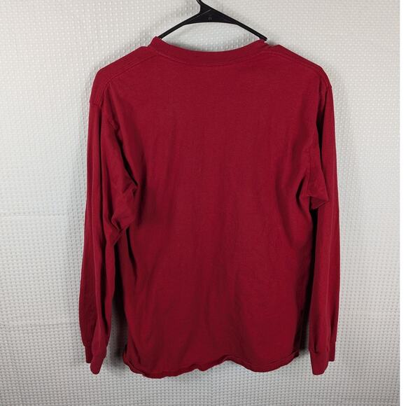 Hickory Hoosier Gym Shirt Men's Small Red Long Sleeve Basketball Indiana Tee - Picture 3 of 3